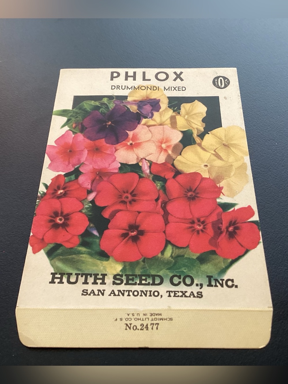 Antique 1930 Authentic PHLOX Drummondi Mixed seed packet by HUTH SEED CO., INC.